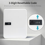 Key Cabinet Lock Box for 93 Keys, Wall Mounted White Security Storage Box