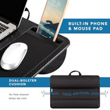 Home Office Pro Lap Desk with Wrist Rest, Mouse Pad, and Phone Holder - Black Carbon - Fits up to 15.6 Inch Laptops