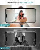 Doorbell Camera Wireless No Subscription - 2K Video Doorbell Wireless with Chime, 2 Way Audio, 30s Voice Message