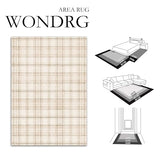 WondRg 9x12 Beige Plaid Living Room Area Rug