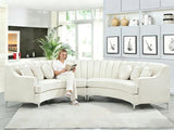 Legend Vansen L Semicircle Velvet Sofa 141.34” Oversized Sectional Curved Sofa for Living Room