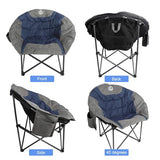 Northroad Folding Compact Camping Moon Chair, Outdoor Padded Saucer Round Chair w/Cup Holder Supports up to 300 lbs for Beach Hiking Fishing Picnic Lawn,Blue
