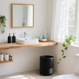 YMXYJM Resin Trash Can, Modern Round Wastebasket, 2 Gallon,Black