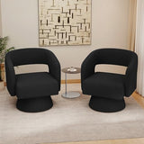 Nebuaegis Swivel Accent Chair Set of 2, Modern Comfy Teddy Barrel Chairs