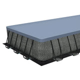 Funsicle Oasis Designer Lap 24' x 12'x 52" Rectangular Above Ground Swimming Pool, with FiltraBoost 1200 GPH Filter Pump, Ladder, Maintenance Kit, Cover, Ground Cloth & Repair Patch, Dark Herringbone