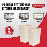21 Quart Traditional Rectangular Plastic Open Wastebasket Trash Can for Kitchen