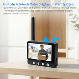 Wireless Doorbell Camera Video Monitor with Display 4.5" Screen Indoor Visual Base Station