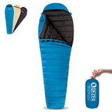 QEZER Ultralight Down Sleeping Bag for Adults 45-68 Degree F with 600 Fill Power, Compact Summer Sleeping Bag for Backpacking, Hiking and Camping