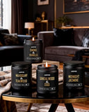 AOOVOO Scented Candles for Men - 4 Pack Candles for Home Scented, 36oz Soy Wax, 200 Hour Burn Time, Men Candle Set, Sandalwood Oud/Mahogany Teakwood/Smoke Vanilla/Jasmine Candle Set A