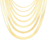 Nuragold 10K Real Yellow Gold Herringbone Chain Flexible Necklace