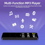 Tengsen Mp3 Player with Bluetooth 5.3, Portable Digital Mp3 Music Player with Speaker, FM Radio, Voice Recorder, E-Book, Touch Buttons, Supports up to 128GB, (Black,64GB)