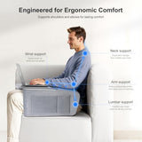 Reading Pillow for Gaming with Ergonomic Arm Rests, Wooden Lap Desk for Laptop