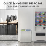 Simpli-Magic 70 Liter / 18.5 Gallon Rectangular Open Top Dual Compartment Recycling Trash Can