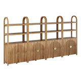 BELLEZE Book Shelf 72" Tall Arched Bookcase with Storage
