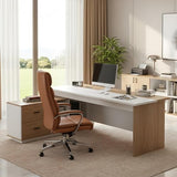 SimpArt Executive Desk with Storage Cabinet, Modern Office Desk with Side Credenza, Large Manager Desk Workstation for Home Office