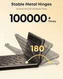 Portable Foldable Keyboard and Mouse Combo, Bluetooth×2+USB A+USB C(4 in 1) Connection, Keyboard Lock