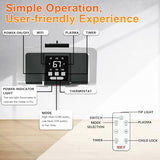 HEATIT Space Heater with Remote for Indoor, Digital Display with Thermostat，Containing Plasma & Ozone, 1-12H Timer,1500W/750W, Electric Space Heater for Office, Bedroom,Black,10.6"Dx7.0"W x 11.8"H