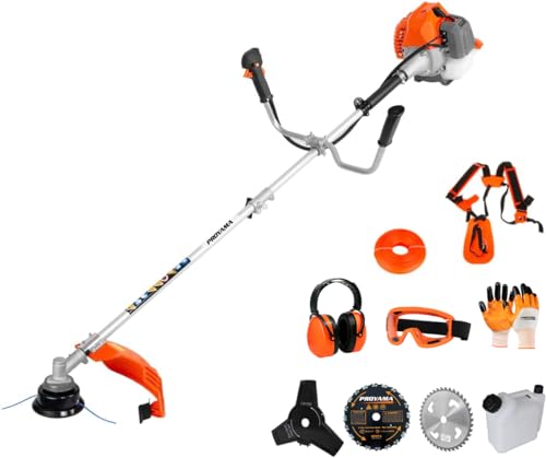 PROYAMA 42.7cc Gas Weed Wacker, 3 in 1 Weed Eater Gas Powered, Brush Cutter and Gas String Trimmer 2-Cycle Extreme Duty