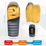 QEZER Down Sleeping Bag for Adults 620 Fill Power 0 Degree Sleeping Bag Cold Weather Ultralight with Pouch for Backpacking, Camping, Hiking