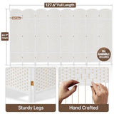 8 Panel Room Divider, 6ft Tall Folding Privacy Screen, 19.5" Wide Panels, 360°Rotation
