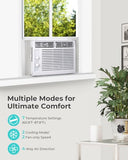 Electactic 5000 BTU Window Air Conditioner AC Unit, Cool up to 150 Sq.Ft., Adjustable Cooling & Fan Modes, Install Kit, Energy Saving, Air Conditioner Window Unit for Bedroom, Apartment, Living Room
