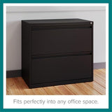 Hirsh 30 inch Wide 2 Drawer Lateral 101 File Cabinet in Black