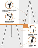 Black Folding Easels for Display, 6 Pack 63 Inch Metal Stand Instant Tripod Collapsible Portable Floor Easels Adjustable