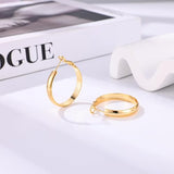 Gacimy 14K Gold Plated Hoop Earrings for Women 14k Real Gold Plated, 5mm Thick Medium Hoops Earrings for Women 30mm
