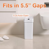 LYNLOO 9L/2.4Gal Touchless Bathroom Trash Can, 0.2s Motion Sensor Auto-Close