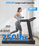 CIIHI Treadmill with 15% Auto Incline - 350 LBS Capacity Foldable Treadmill with Incline and App - Walking Running Machine for Home, Black