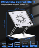 Laptop Cooling Pad with Upgrade Low-Noise Fan and 3.0 USB Hubs, Ventilated Laptop Cooler Prevent Overheating