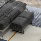 Waiting Room Bench with Storage, 2-seat Black Waiting Room Chair