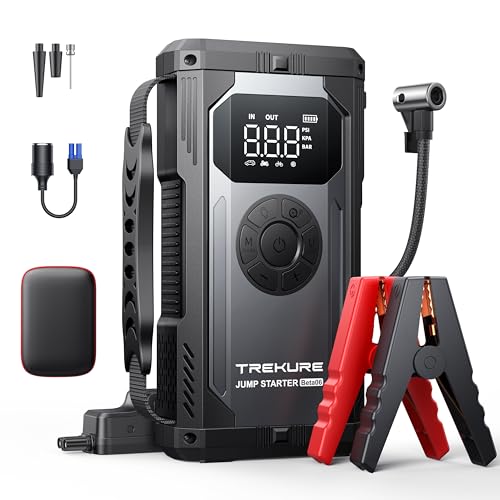 Portable Car Jump Starter with Air Compressor, TREKURE 150PSI 4000A TREKURE