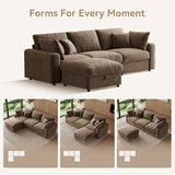 WorthFurni 110” Cloud Sectional Couches for Living Room, Modular Sectional Sofa with Deep Seat