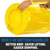 Yellow 44 Gallon Trash Can Set (Trash Can, Quiet Dolly, and Reinforced Lid