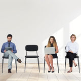 Sidanli Stackable Waiting Room Chairs, Armless Upholstered Guest Chairs Set of 4 with Comfotable Cushion