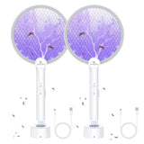 GooQand Bug Zapper Racket, 2 in 1 Electric Fly Swatter USB Rechargeable, 4000V Electric Fly Zapper with 3 Layer Safety Mesh, Indoor Outdoor Electric Racket for Kitchen, Bedroom, Camping