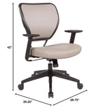 Space Seating 55 Series Air Grid Back Adjustable Manager's Task Chair with Built-in Lumbar Support and Angled Arms, Antimicrobial Dillon Stratus Faux Leather