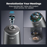 COOLPO Camera 360, 4K Video Conference Room Camera System, Webcam, AI Driven Speaker Tracking, Noise Cancellation, Works