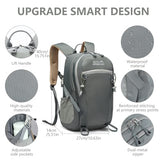 MIVENTO Hiking Backpack Waterproof Nylon Material, Breathable Back Pad Design, Separate Laptop Compartment for Outdoor Camping Travel (Gray)