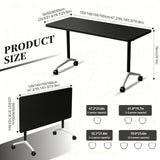Modular Folding Conference Table Lockable Wheels for Office Classroom