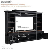 MLZTINGR Entertainment Center with Bookshelves Wall Unit Entertainment Center, Farmhouse 4-Piece