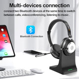 Wireless Headset with Mic for Work, Bluetooth Headset with Microphone (Noise Cancelling & Mute Button