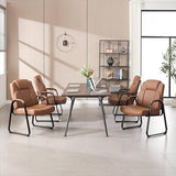 Okeysen Big & Tall Waiting Room Chairs Set of 2, PU Leather Reception Guest Chair with Padded Arm Rest
