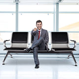 Waiting Room Chair Bench - Guest Reception Chairs for Airport Hospital Bank Salon Barber Hall Room Conference (3-seat, Black-Mesh+PU) Kinfant