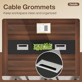 Tribesigns 8ft Conference Table, Modern Office Meeting Room Desk with Cable Management