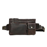 Men's Vintage Leather Multi layered Waist Bag with Large Capacity Multiple Layers(Style1)