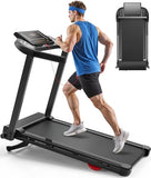 CIIHI Treadmill with 15% Auto Incline - 350 LBS Capacity Foldable Treadmill with Incline and App - Walking Running Machine for Home, Black