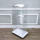 FixtureDisplays® Clear Acrylic Podium Pulpit Lectern 23X16X46.3" Christian with Optional