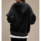 Talakeno Mens Womens Fleece Hoodies Sweatshirt Double Zip Up Oversized Acid Wash Hoodies Winter Vintage Cotton Sweatshirt(Black,S)